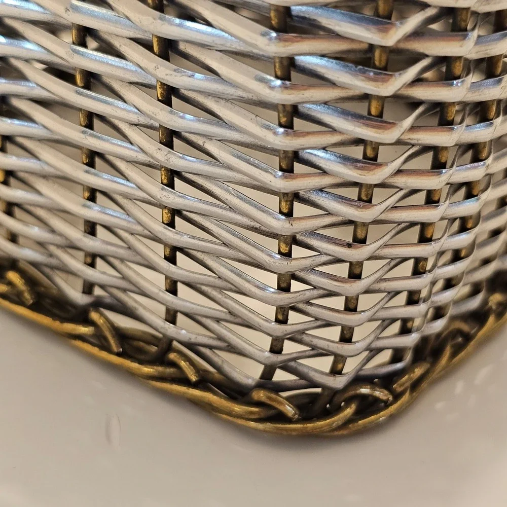 Park B. Smith Environments II Hand Woven Metal Tissue Box Cover Silver Brass